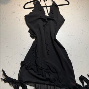Elegant Black Ruffle Dress